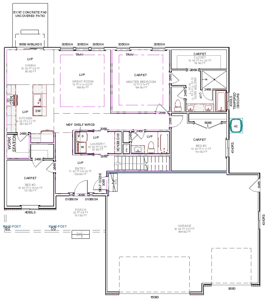 Oleander main floor plan